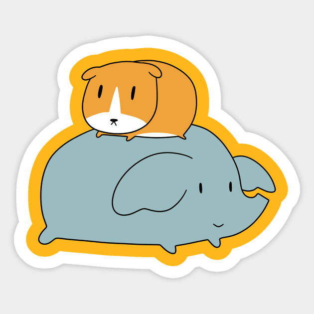 Guinea Pig and Elephant Sticker by saradaboru